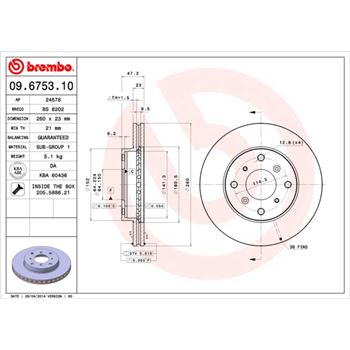 discos de freno coche - Disco de freno BREMBO 09675310