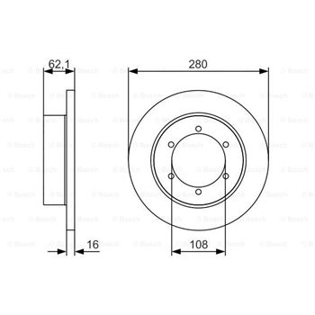 discos de freno coche - (BD1666) Disco de freno BOSCH 0986479539
