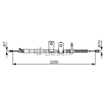 palancas cables frenado - Cable de accionamiento, freno de estacionamiento BOSCH 1987482343