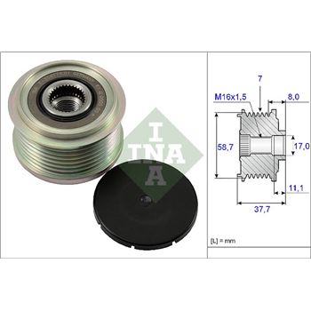 piezas sistema electrico - Rueda libre alternador INA 535 0128 10