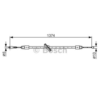 palancas cables frenado - Cable de accionamiento, freno de estacionamiento BOSCH 1987482312