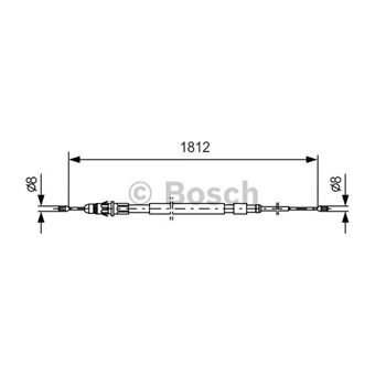 palancas cables frenado - Cable de accionamiento, freno de estacionamiento BOSCH 1987477600