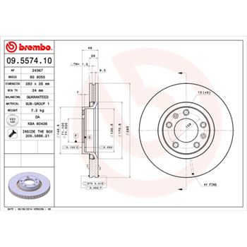 discos de freno coche - Disco de freno BREMBO 09557410
