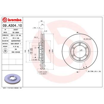 discos de freno coche - Disco de freno BREMBO 09A30410