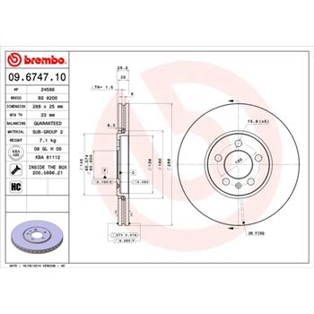 discos de freno coche - Disco de freno BREMBO 09674710