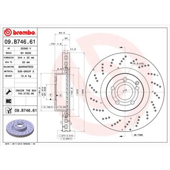 discos de freno coche - Disco de freno BREMBO 09B74661