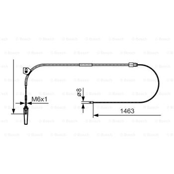 palancas cables frenado - Cable de accionamiento, freno de estacionamiento BOSCH 1987482130