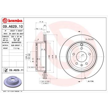 discos de freno coche - Disco de freno BREMBO 09A62910