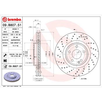 discos de freno coche - Disco de freno BREMBO 09B80751