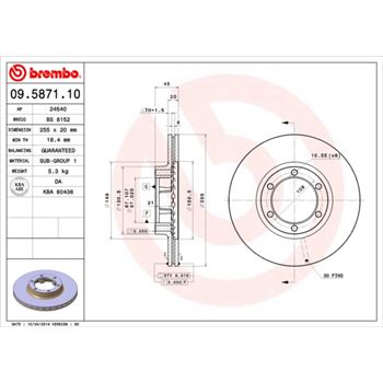 discos de freno coche - Disco de freno BREMBO 09587110