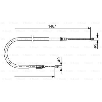 palancas cables frenado - Cable de accionamiento, freno de estacionamiento BOSCH 1987477937