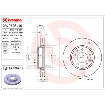 discos de freno coche - Disco de freno BREMBO 09972610