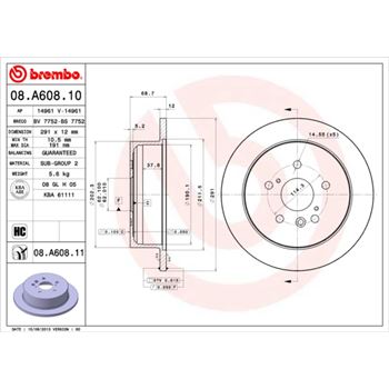 discos de freno coche - Disco de freno BREMBO 08A60810