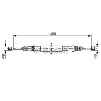 palancas cables frenado - Cable de accionamiento, freno de estacionamiento BOSCH 1987477153