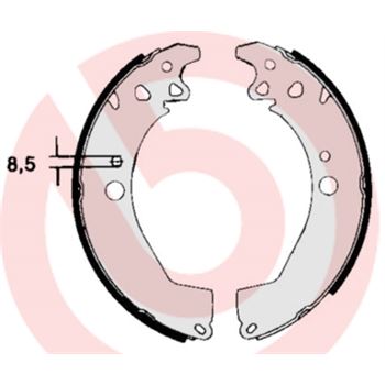 forro zapata de freno - Juego de 4 zapatas de freno BREMBO S61506