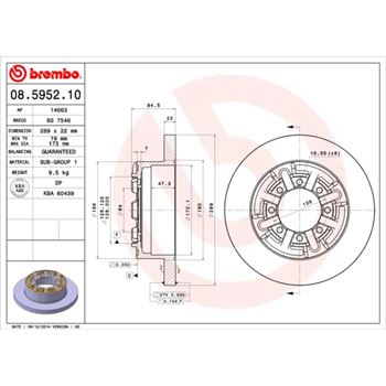 discos de freno coche - Disco de freno BREMBO 08595210