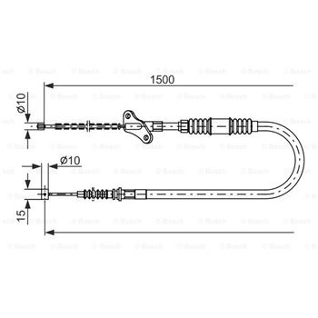 palancas cables frenado - Cable de accionamiento, freno de estacionamiento BOSCH 1987482171