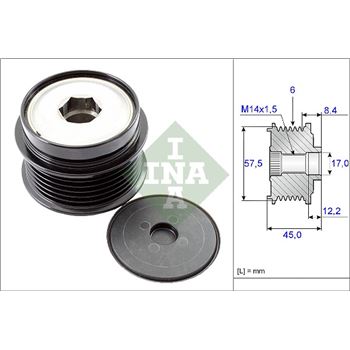 piezas sistema electrico - Rueda libre alternador INA 535 0174 10