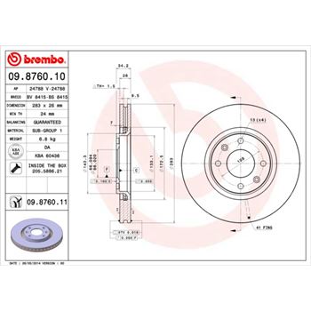 discos de freno coche - Disco de freno BREMBO 09876010