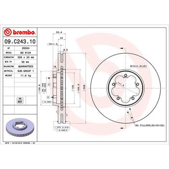 discos de freno coche - Disco de freno BREMBO 09C24310