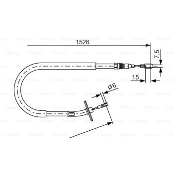 palancas cables frenado - Cable de accionamiento, freno de estacionamiento BOSCH 1987477859