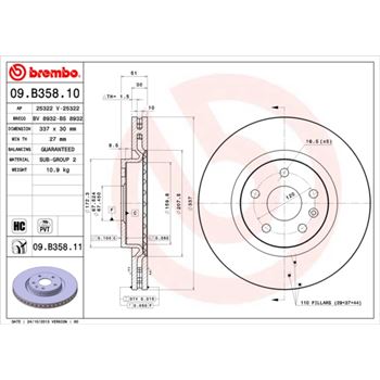 discos de freno coche - Disco de freno BREMBO 09B35810