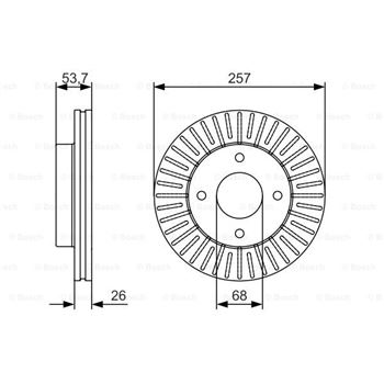 discos de freno coche - (BD1664) Disco de freno BOSCH 0986479535