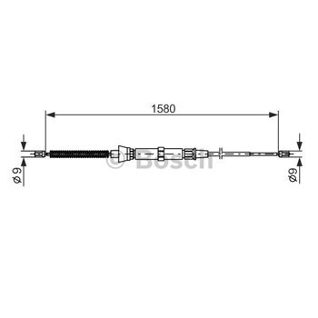 palancas cables frenado - Cable de accionamiento, freno de estacionamiento BOSCH 1987477806