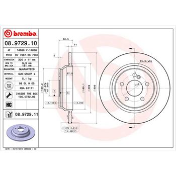 discos de freno coche - Disco de freno BREMBO 08972910