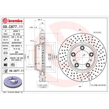 discos de freno coche - Disco de freno BREMBO 09C87711