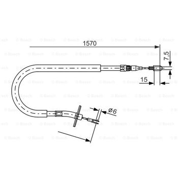 palancas cables frenado - Cable de accionamiento, freno de estacionamiento BOSCH 1987477860