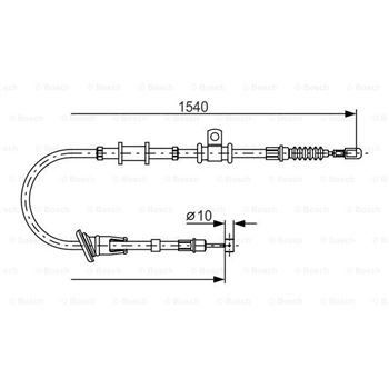 palancas cables frenado - Cable de accionamiento, freno de estacionamiento BOSCH 1987482065