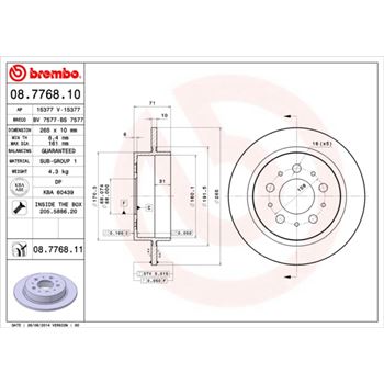 discos de freno coche - Disco de freno BREMBO 08776810