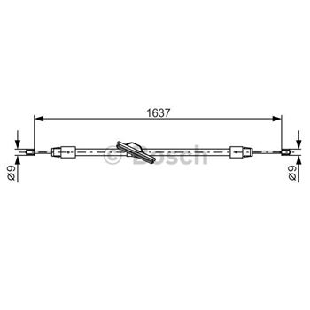 palancas cables frenado - Cable de accionamiento, freno de estacionamiento BOSCH 1987482330