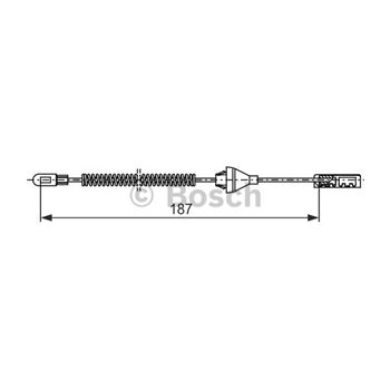 palancas cables frenado - Cable de accionamiento, freno de estacionamiento BOSCH 1987482382