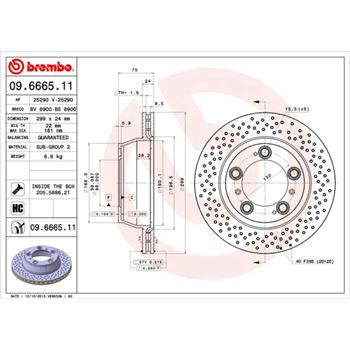 discos de freno coche - Disco de freno BREMBO 09666511