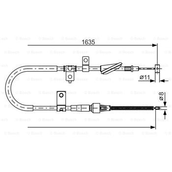 palancas cables frenado - Cable de accionamiento, freno de estacionamiento BOSCH 1987482258