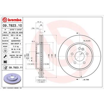 discos de freno coche - Disco de freno BREMBO 09782310