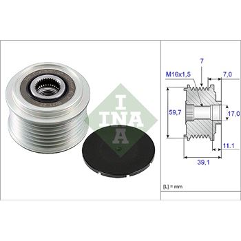 piezas sistema electrico - Rueda libre alternador INA 535 0053 10