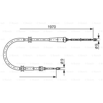 palancas cables frenado - Cable de accionamiento, freno de estacionamiento BOSCH 1987482253