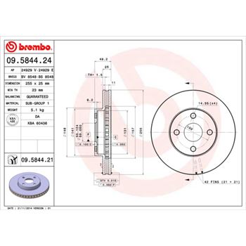discos de freno coche - Disco de freno BREMBO 09584424