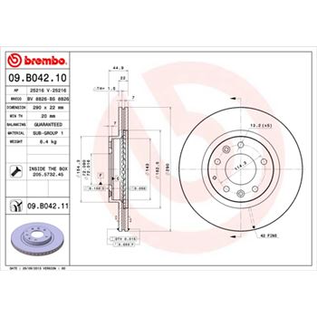 discos de freno coche - Disco de freno BREMBO 09B04210