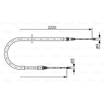 palancas cables frenado - Cable de accionamiento, freno de estacionamiento BOSCH 1987477652