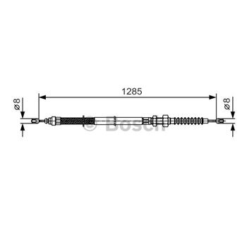 palancas cables frenado - Cable de accionamiento, freno de estacionamiento BOSCH 1987482115