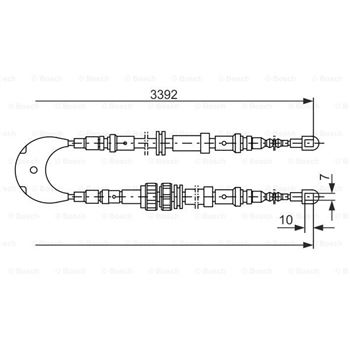 palancas cables frenado - Cable de accionamiento, freno de estacionamiento BOSCH 1987477229