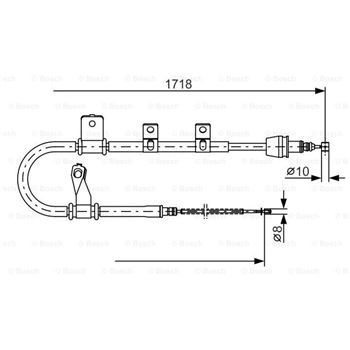 palancas cables frenado - Cable de accionamiento, freno de estacionamiento BOSCH 1987482075