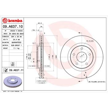 discos de freno coche - Disco de freno BREMBO 09A63710