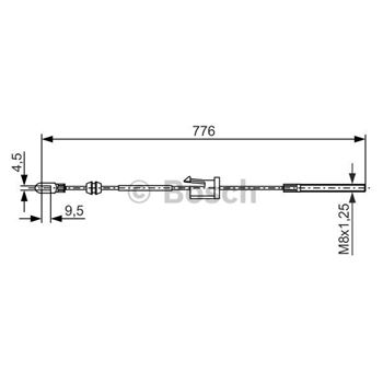 palancas cables frenado - Cable de accionamiento, freno de estacionamiento BOSCH 1987477681