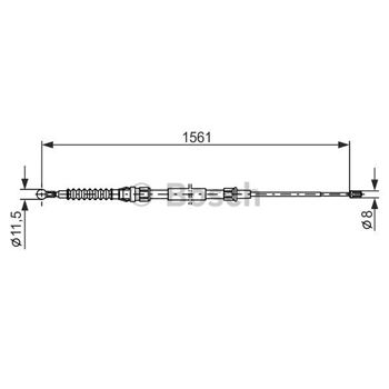 palancas cables frenado - Cable de accionamiento, freno de estacionamiento BOSCH 1987477942