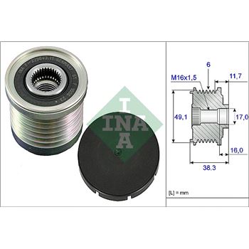 piezas sistema electrico - Rueda libre alternador INA 535 0030 10